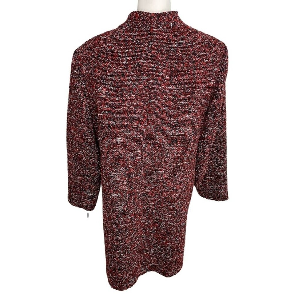 Calvin Klein Blazer Jacket Women's 18W 2X Tweed Menswear-Style Long-Length NEW - Picture 2 of 15